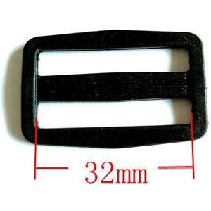 10 stks Plastic Black Curve Slider 50/38/32mm Singels Gespen Tri-Glide Pas Tri- ring Camping Sport Rugzak Riemen Accessoires