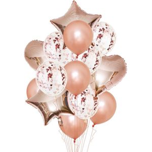14 Pcs Latex Confetti Ballon Set Ster Hart Folie Ballon Bruiloft Verjaardag Baby Shower Party Decoraties