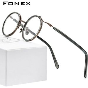Fonex Acetaat Titanium Brilmontuur Vrouwen Ronde Recept Bril Mannen Bijziendheid Optische Brillen Voor Kleine Gezicht 8524