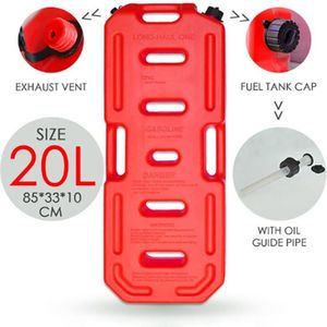 20L Liter Benzine Jerry Blikjes Plastic Motorfiets Benzine Brandstoftank Mount Slot 5 Gallon Gas Kan Benzine Jerrycan Jerrycan Container
