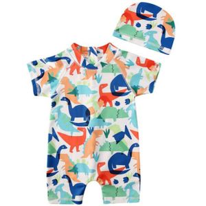 Britse Peuter Jongens Baby Kids Cartoon Badpak Zon Beschermende Veilig Zwemmen Kostuum Uv Hoed Schattige Baby Outfits 1-5Y