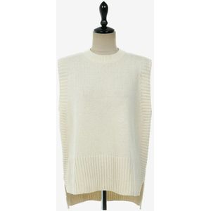 Vrouwen Gebreide O-hals Mouwloos Vest Solid Wol Split Trui Vrouwen Lente Herfst Mode Casual Losse Truien Vest