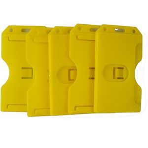 5 Pack Hard Plastic Badge Houder Verticale-Side Load 2 Card Protector Meerdere Visitekaartje Id Badge Houders Zware duty Stijve