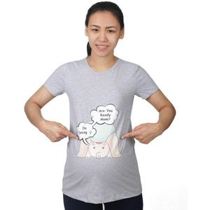 Welcomebaby Mummie 'S Baby Moederschap T-shirt Zijn U Grey