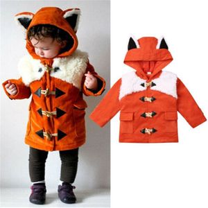 1-6 Jaar Baby Jongens Jassen Lente Herfst Peuter Baby Bovenkleding Vossen Oren Hooded Jassen Jongens Jas Oranje Warm kinderen Jassen Tops