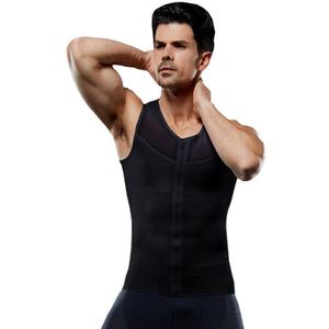 Mannen Shaper Afslanken Vest Gynaecomastie Shapers voor Mannen Rits Korsetten Buik Buik Corrector Borst Tummy Trimmer Tank Tops