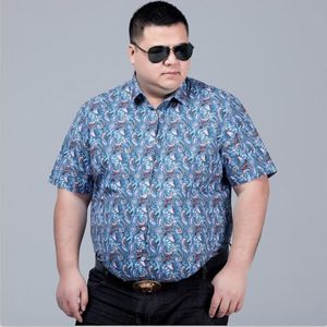 Zomer Heren Korte Mouw Beach Hawaiian Shirts Katoen Casual Bloemen Shirts Reguliere Plus Size 8xl 7xl Heren Kleding Mode