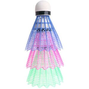 3Pcs Dark Night Led Glowing Light Up Plastic Badminton Shuttles Kleurrijke Verlichting Ballen Indoor & Outdoor Sport