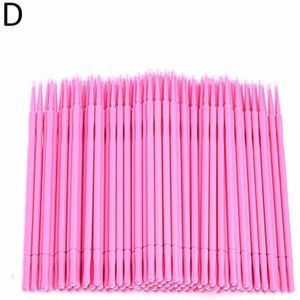 100 Stuks Wegwerp Kleur Wattenstaafje Wimper Borstel Schoonmaken Wattenstaafje Wimper Extension Tool