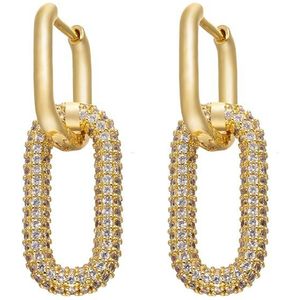 Zhukou Een Paar Oorringen Vrouwen Cz Sieraden Goud/Zilver Kleur Rechthoek Earring Hoops Voor Feest Verjaardagscadeautjes Model: VE129