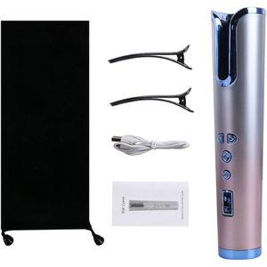 Draadloze Automatische Hair Curler Draadloze Draagbare Haar Ijzer Krultang Golven Usb Oplaadbare Lcd Display Snelle Verwarming Keramische Krullend