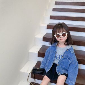 Lente Meisjes Mode Denim Korte Jassen 1-7 Jaar Kinderen Casual Alle-Match Jassen Outwears