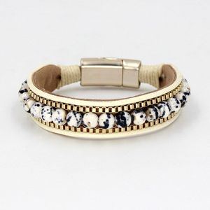 VONNOR Sieraden Steen Armbanden voor Vrouwen Lederen Armbanden Armbanden Mannen Kralen Strsnd Bedelarmband
