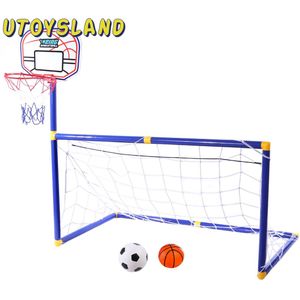 2 In 1 Kinderen Sport Apparatuur Voetbal Doel Basketbal Stands Voor Kinderen Outdoor Speelgoed-ZG270-30