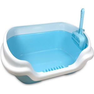 Yichong Huisdier Schoonmaakmiddelen Plastic Semi Afgesloten Kattenbakvulling Wastafel Huisdier Wc Ondersteek Anti Splash Katten Nestje Met Scoop YC245