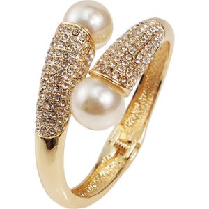 Manilai Gouden Zilveren Kleur Lichtmetalen Manchet Armbanden Charm Imitatie Parels Armbanden Armbanden Voor Vrouwen Sieraden Accessoires