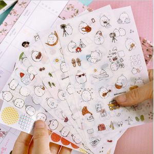6 Vellen Diy Kleurrijke Konijnen Kawaii Stickers Dagboek Planner Journal Note Dagboek Papier Scrapbooking Albums Phototag