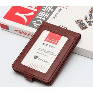 Pu Lederen Dubbele Kaart Mouw Id Badge Case Clear Bank Credit Card Badge Clip Badge Houder Accessoires Id-kaart houder