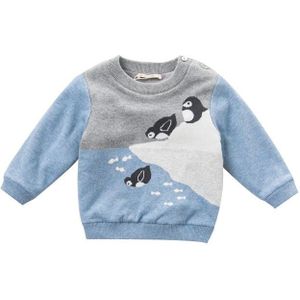 DBJ9004 dave bella baby jongens pinguïn trui kinderen gebreide trui kids herfst trui peuter boutique tops