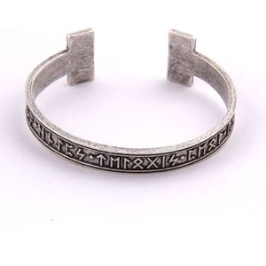 1Pc Mannen Handgemaakte Nordic Rune Bangle Viking