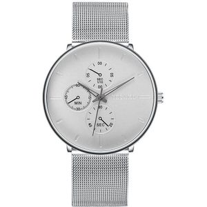 Top Luxe Mannen Horloge Mesh Band Stalen Horloges Mannen Klassieke 3 Ogen Horloges Mannelijke Klok Relogio Masculino