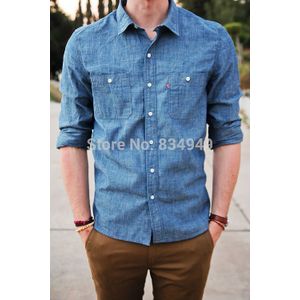 Custom Made Blue Denim Overhemd, Bespoke De Gq Gids Business Casual Shirt