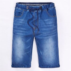 Plus Size 40 42 44 46 48 Zomer Mannen Casual Denim Shorts Mode Losse Rechte Stretch Licht blauwe Korte Jeans Mannelijke