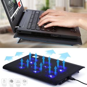 Draagbare Laptop Koeler Met 6 Fans Cooling Pad 2 Usb-poorten Verstelbare Speed Computer Fan Base Plate Voor Notebook Pc jr D
