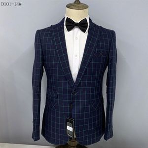 2022 Mannen Casual Boutique Business Plaid Slanke Pak Jurk Blazers Jacket Formele Jas
