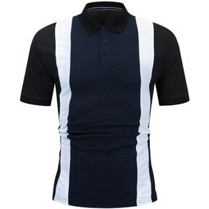 Zomer Korte Mouwen Gestreept Casual Polo Shirt Mannen Patchwork 100% Katoen Slanke Smart Business Sociale Polo Shirts Kleding