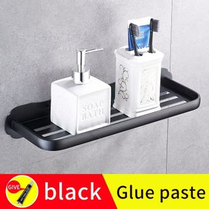 Badkamer Plank Organisator Black Wall Mounted Douche Storage Rack Holder Zwarte Lijm Pasta Wc Hoekplank Planken Levert