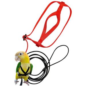 Huisdier Kleurrijke Harnas Papegaai Vogel Leash Outdoor Verstelbare Harness Training Touw Anti Bite Flying Cross Band Vogel Training Touw
