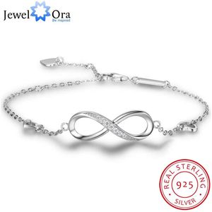 925 Sterling Zilver Infinity Armbanden Voor Vrouwen Verstelbare Vriendschap Armbanden &amp; Armbanden Huwelijkscadeau Ideeën (Jewelora BA102057)