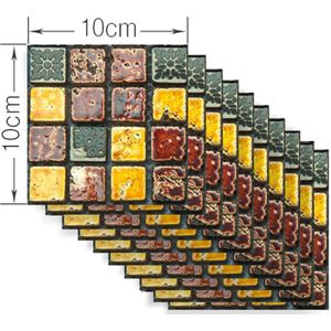 10 Stks/set Diy Mozaïek Patroon Tegel Stickers Creatieve Meubels Unieke Tegel Stickers Waterdicht Badkamer Muur Vloer Decals