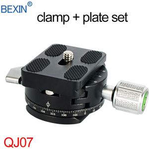 Dslr Quick Release Clamp Camera Mount Clip Statief Plaat Adapter 360 Draaien Panoramisch Schieten Klem Voor Arca Zwitserse Camera Statief