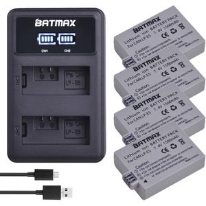 2Pcs 1500mAh LPE5 LP-E5 LP E5 Batterij + LED USB Dual Charger voor Canon EOS Rebel XS, rebel T1i, Rebel XSi, 1000D, 500D, 450D, Ki