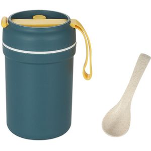 Draagbare Dubbele Laag Lunchbox Voor Voedsel Bento Box Siliconen Thermos Lunchbox Voedsel Container Lunchbox Lekvrij Met Lepel