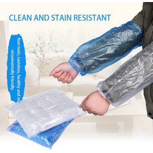 100 Stks/partij Wegwerp Arm Mouwen Covers, Plastic Clear Arm Mouwen Protector Waterdicht Oilproof Voor Schilderen, Reparatie, Schoonmaken