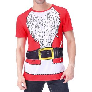 Mannen Kerst Kerstman Kostuum Grappige 3D Bedrukte T-shirts Emale Xmas Cosplay Tee Thema Party Novelty Carnaval Fancy Tops