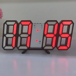 Wandklok 3D Led Digitale Usb Tafel Klok Alarm Nachtlampje Modern Horloge Voor Thuis Woonkamer Decoratie