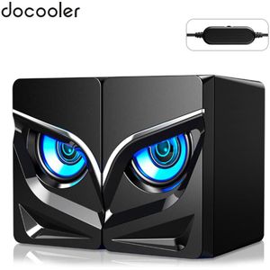 Docooler V128 3.5mm Mini Stereo Sound Speaker Desktop Computer Subwoofer USB Powered Lage frequentie Versterker voor Telefoon Notebook