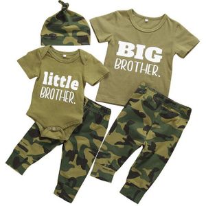 Baby Zomer Kleding Baby Baby Jongens Kleding Sets Brother Korte Mouw Romper/T Shirts + Broek Hoeden Kleding outfit