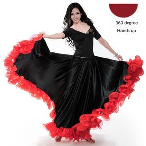 Mode Plus Size Gypsy Stijl Vrouwelijke Spaanse Flamenco Rok Prestaties Buikdans Kostuums Ruches Kanten Jurk Team Prestaties