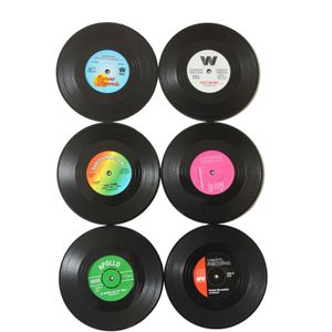 2 4 6 PCS Milieu Plastic Vinyl Record Tafel Placemats Eenvoudige en Creatieve Mok Coaster hittebestendig Cup Onderzetters AKUHOME