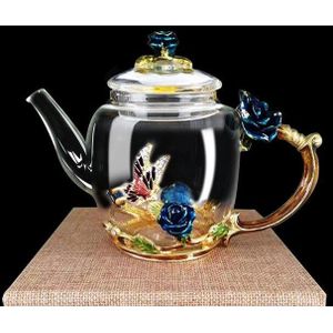 Water Theepot Prachtige Luxe Geëmailleerd Kristal Glas Hittebestendige Theepot Keuken Accessoires Huwelijksgeschenken Rose