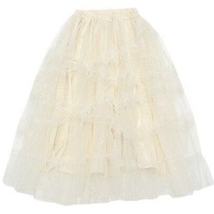 Fairy Meisjes Enkellange Petty Rok Voor Kinderen Lange Ruches Gaas Prinses Bloem Meisjes Kleding Tutu Mode Bodem Outfit
