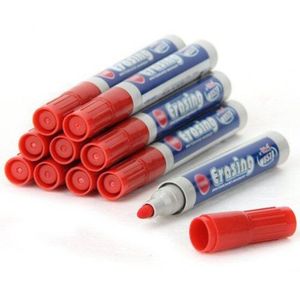 Ppyy -10 Pcs Uitwisbare Whiteboard Marker Rood Potlood Voor Office Home School
