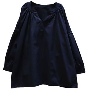 Xitao Trui Solid Shirt Vrouwen Herfst Casual Mode Stijl Temperament Alle Match V-hals Volledige Mouw Blouse ZYQ4317