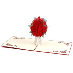 3D Pop Up Kaart Tulpen Bloemen Wenskaart voor Moederdag Verjaardag Valentijnsdag Creatieve Cadeaus