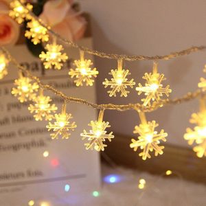 10/20/40 Fairy Guirlande Geleid Sneeuwvlok Lichtslingers Waterdicht Voor Kerstboom Wedding Thuis Indoor Decoratie Batterij Aangedreven